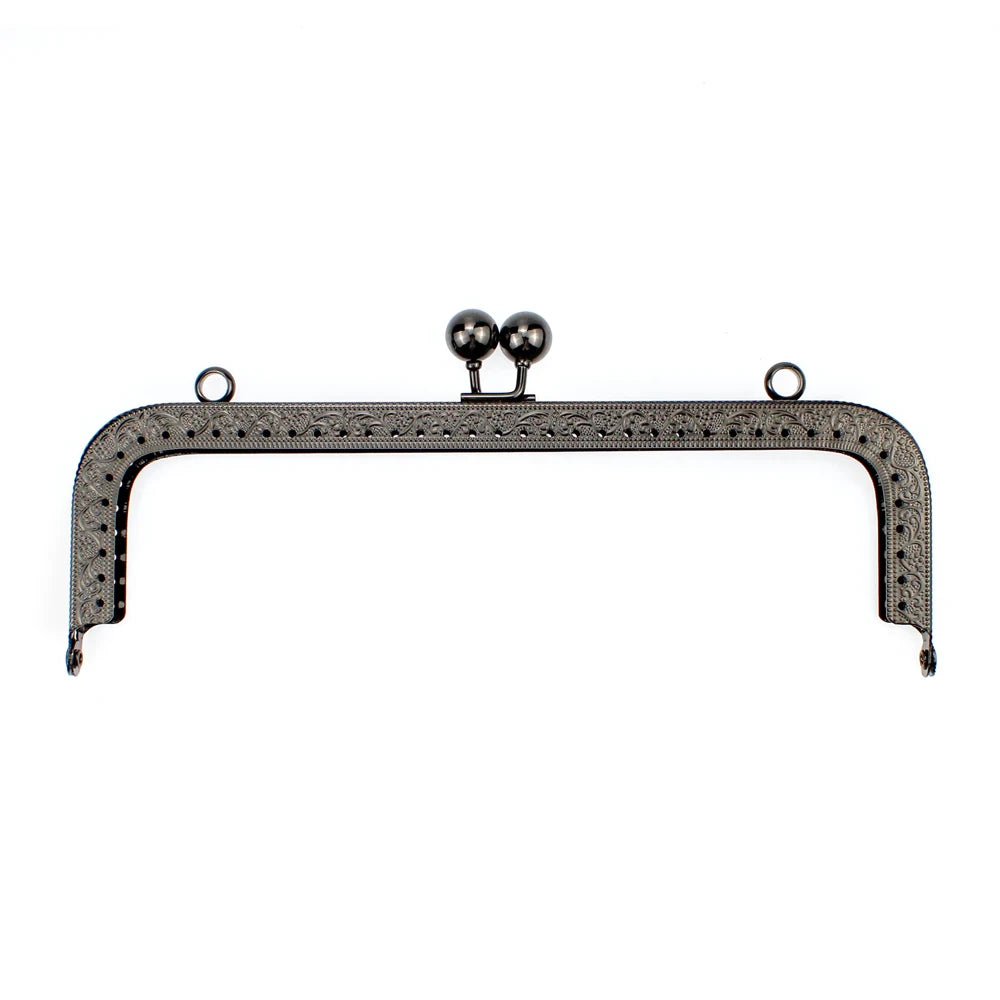 5Pcs 20CM Rectangle Embossing Beads Kiss Metal Purse Frame Clasp Sewing Lock For DIY Purse Bag Fashion Women's Clutch Bags