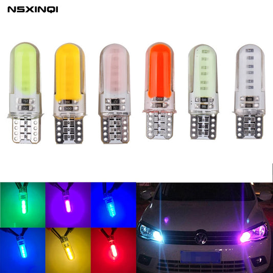 Silicone Gel COB LED Car Light 12V T10 W5W Wedge Side Parking Reading Bulb Signal Lamp Clearance Light