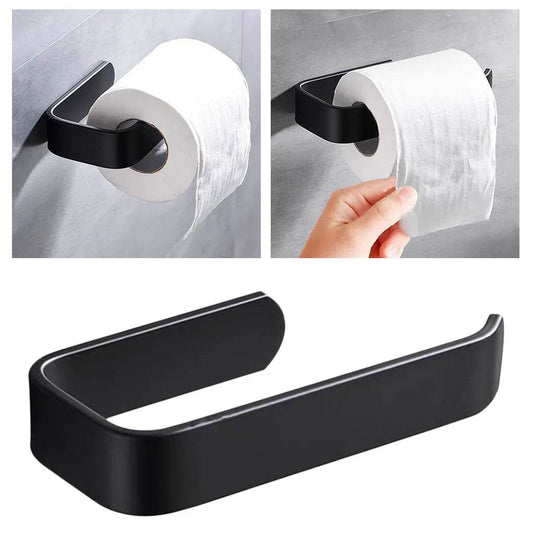 Acrylic Toilet Paper Holder Tissue Rack Wall Mounted Bathroom Kitchen Roll Holder Paper Tissue Rack Hook Modern Black Hanger - P12 Hub Europe