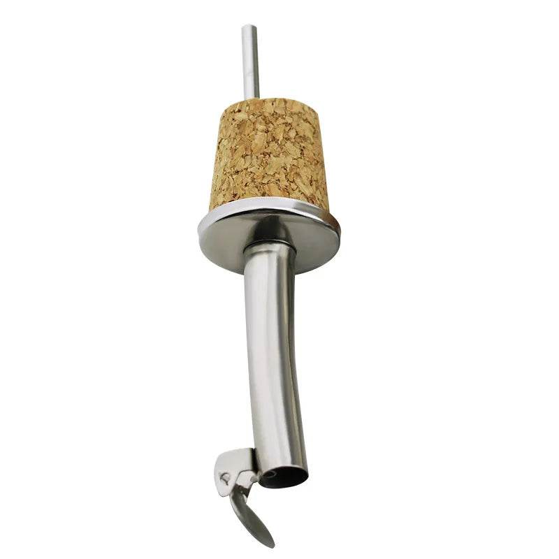 1PC Stainless Steel Oil Bottle Spout Pourer/Mouth with Stopper Flask Dry Red Wine Pot Bottle Cork Plug Olive Pourer Dispenser - P12 Hub Europe
