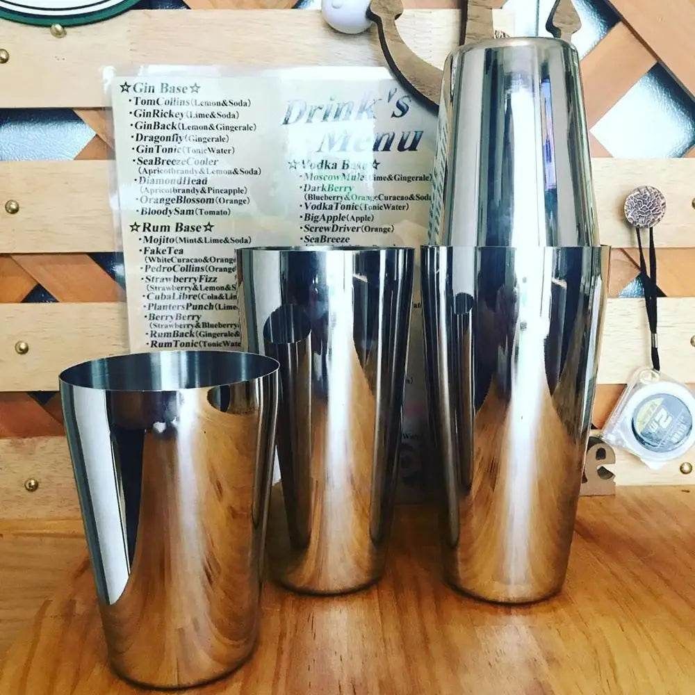 1/6/9/11pcs Boston Shaker Professional Stainless Steel Bartender Wine Cup Cocktail Mixer Martini Cocktail Shaker Bar Set - P12 Hub Europe