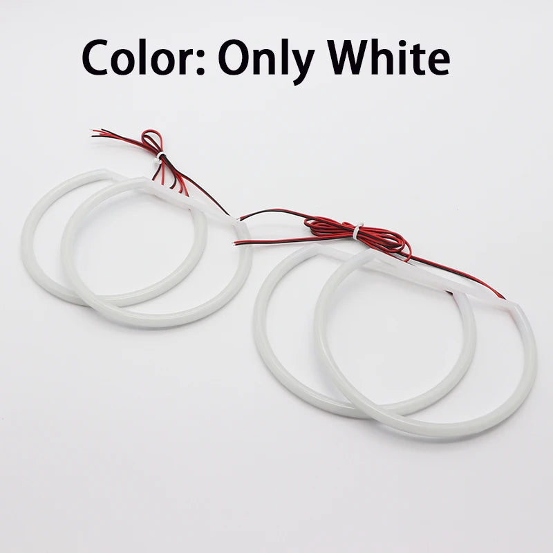 131mm+146mm SMD Cotton LED Angel Eye Ring Kit For For BMW 3 Series E46 Sedan 2001-2005 Gen Headlight Without Projector