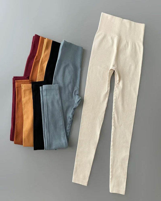 Women's Seamless Ribbed Yoga Leggings - P12 Hub Europe