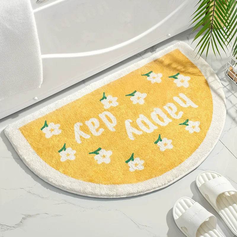 Soft Floor Mats Small Fresh Text Flowers Rugs Home Entrance Carpet Bedroom Toilet Bathroom Door Absorbent Non-Slip Foot Pad - P12 Hub Europe