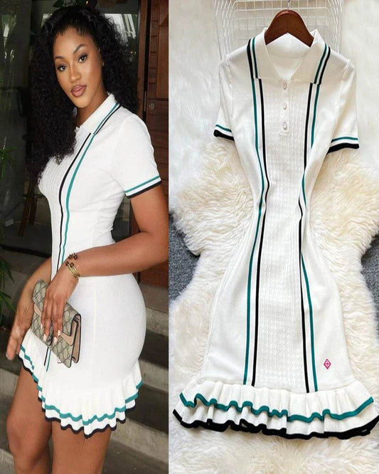 Knitted Mini Dress - Hot Ruffled Streetwear - P12 Hub Europe