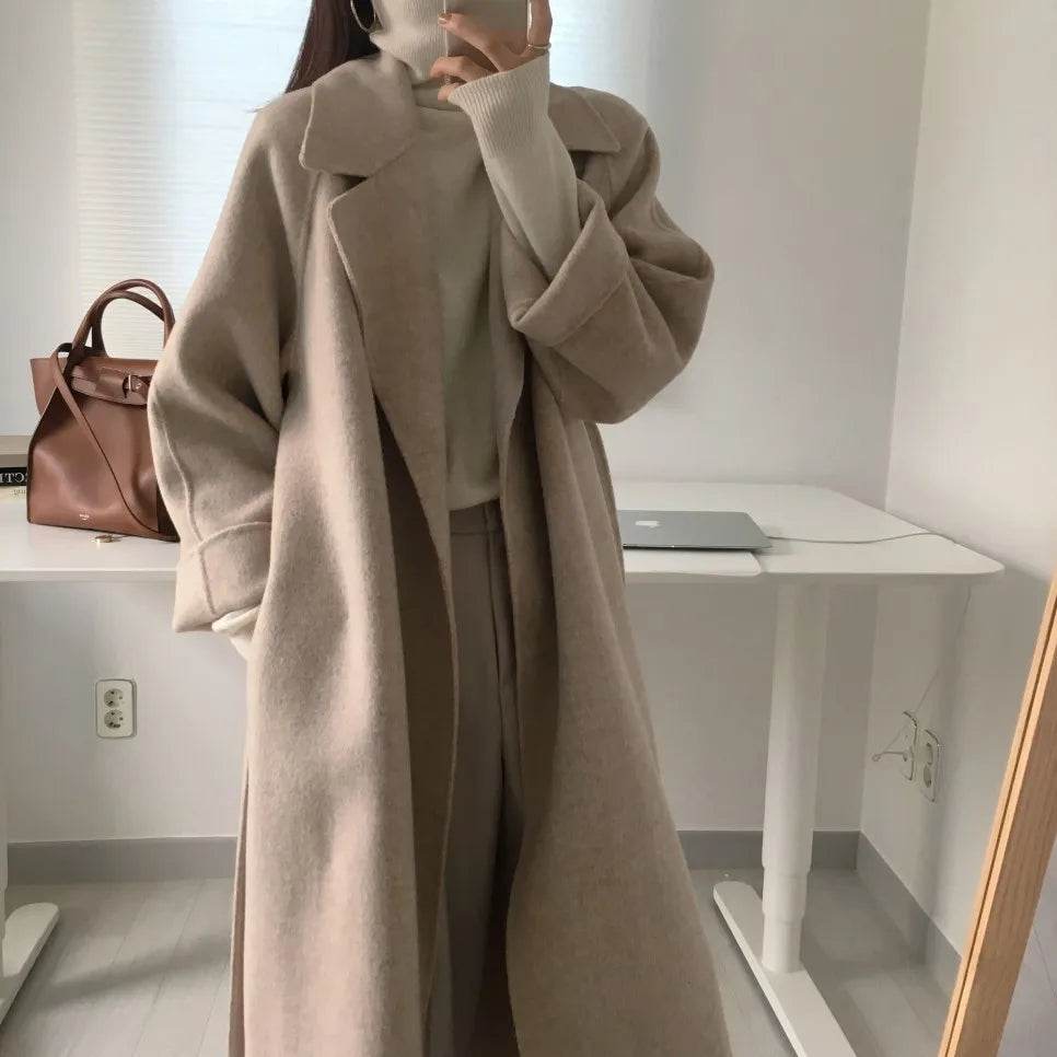 Warm Long Wool Blend Coat - P12 Hub Europe