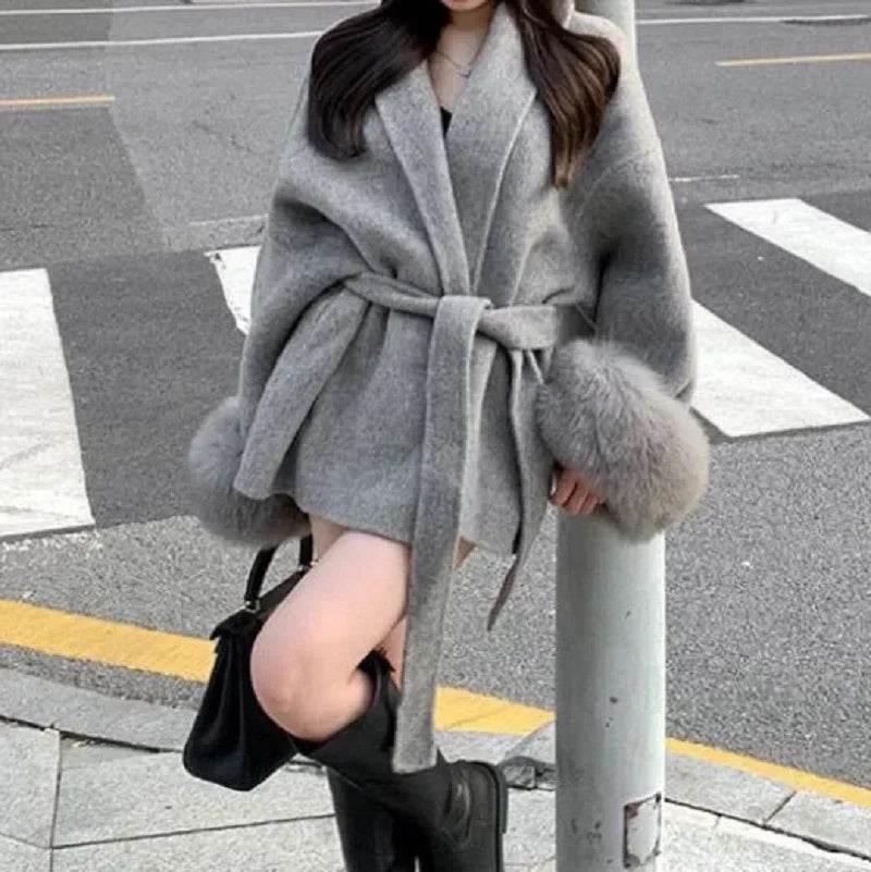 Loose Striped Wool Coat - P12 Hub Europe