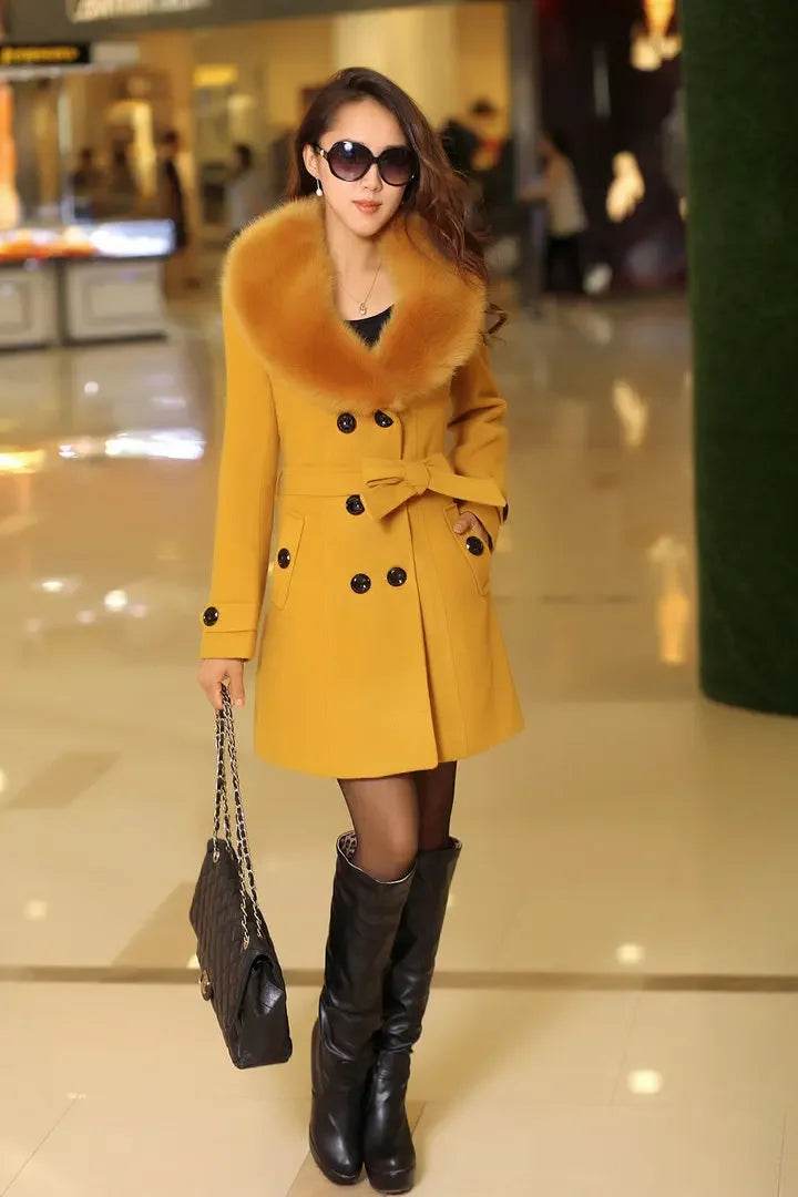 Warm Korean Fur Collar Coat - P12 Hub Europe