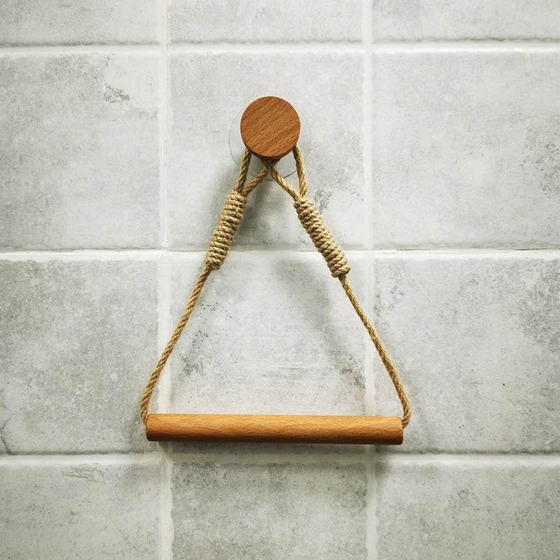 Toilet Paper Holder Wall Mounted WC Washroom Bathroom Accessories Wooden Rolling Paper Tissue Holder for Toilet Towel Rack - P12 Hub Europe