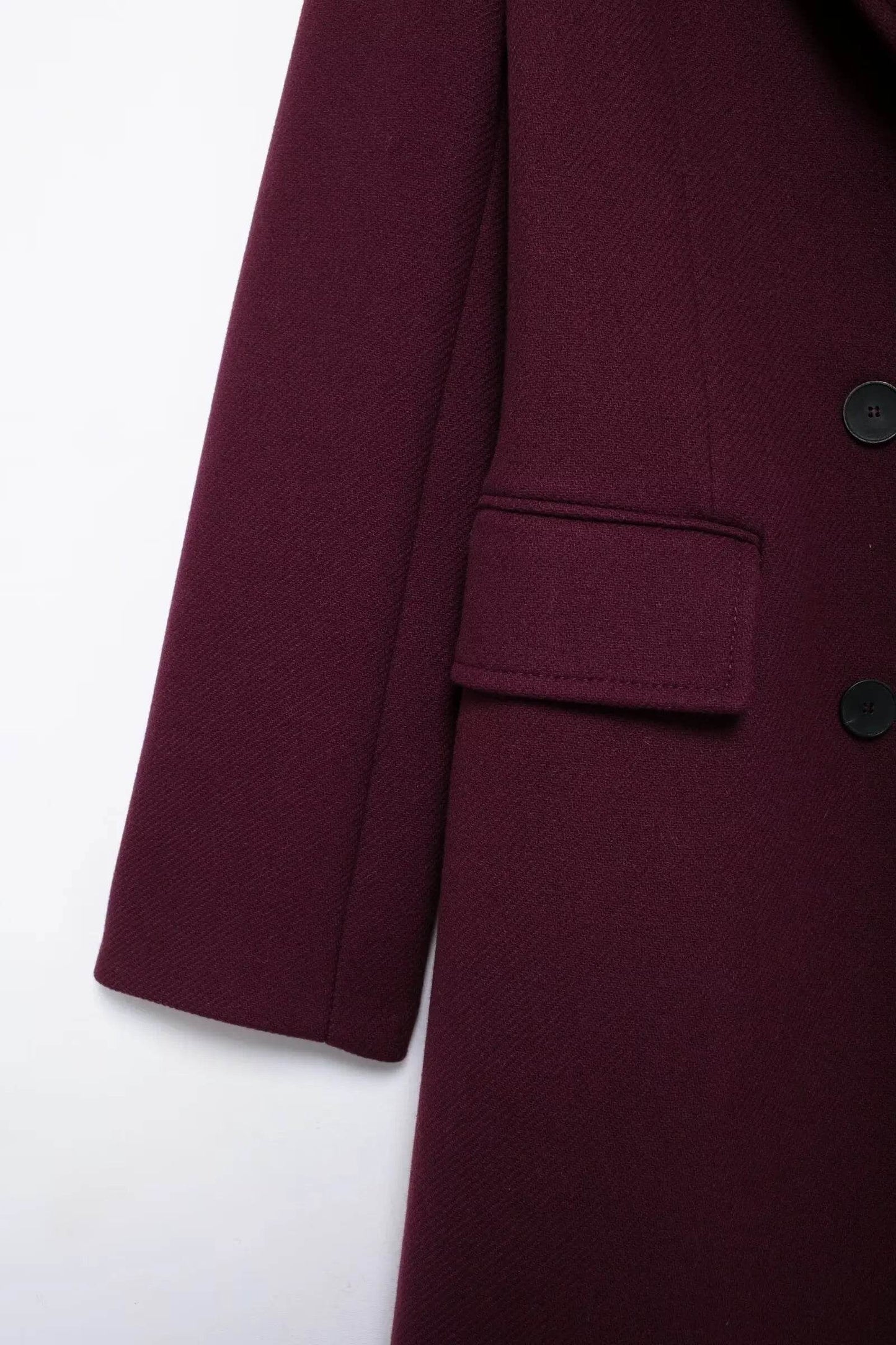 Burgundy Wool Blend Coat - P12 Hub Europe