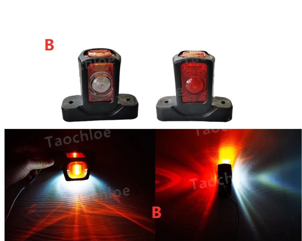 1Pair Truck 24v Side Marker Lights 12v Trailer Outline Lamp Clearance Lights Tail Light Assembly For Volvo truck For Scania