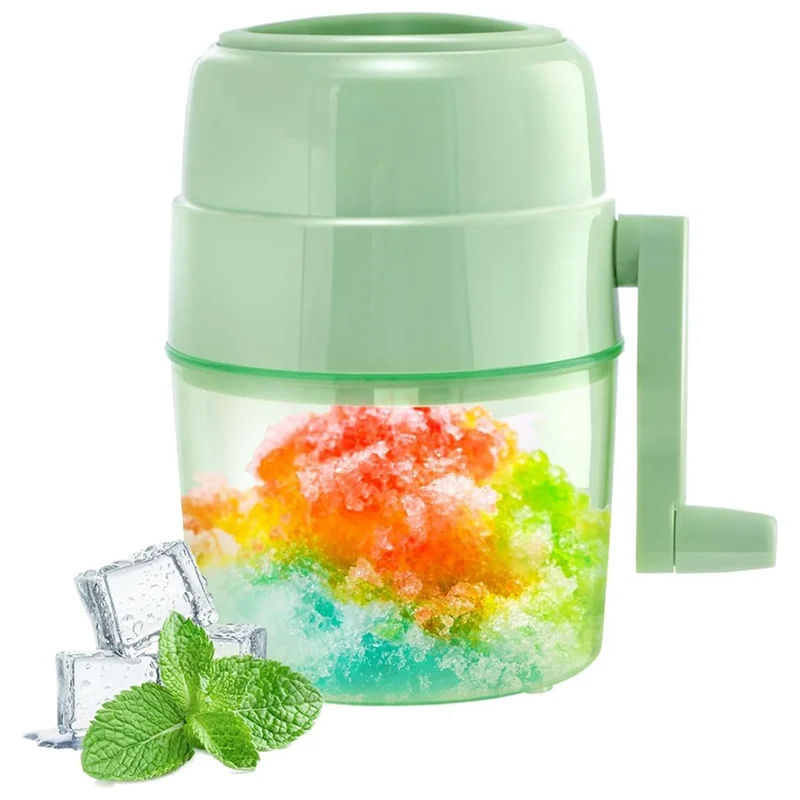 A74U Snow Cone Machine Shaved Ice Machine Manual Ice Shaver Machine Double Stainless Steel Blade Ice Crusher