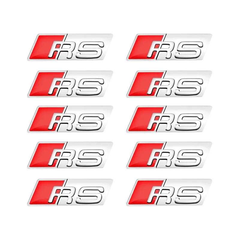 2/5/10pcs 3D Aluminium Alloy Steering Wheel Badge Emblem 3D Steering Wheel Sticker Car Sticker For Audi Sline RS Car Accessories