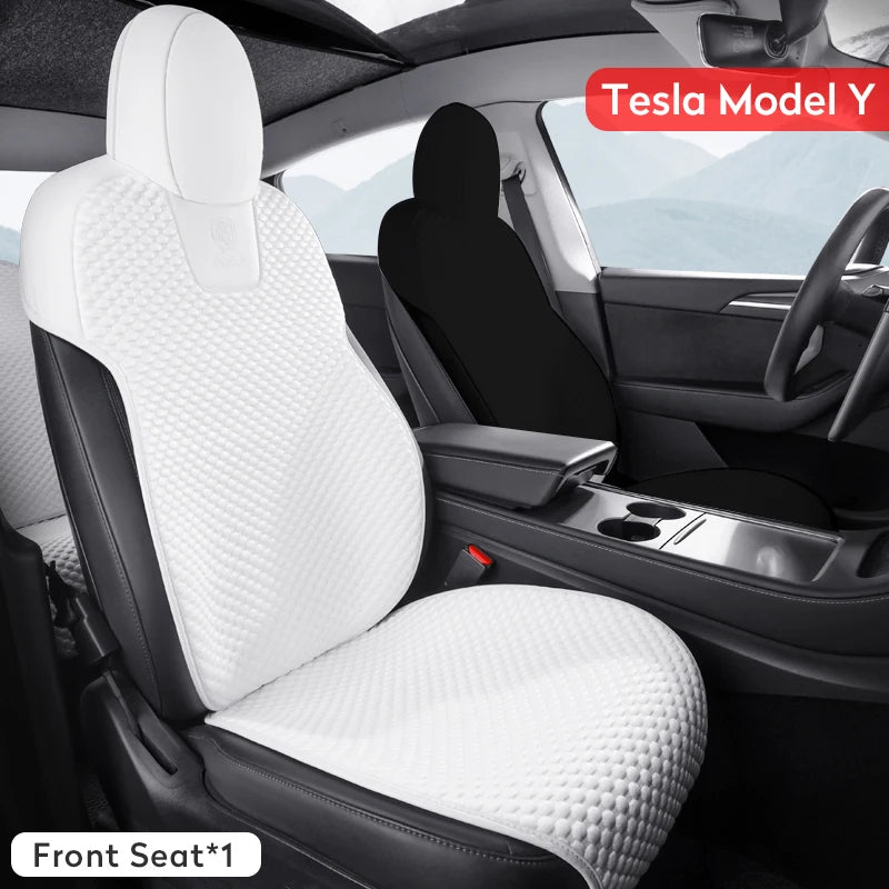 For Tesla Model 3 /Y Car Seat Cover For 2020-2025 Tesla Model 3/Y 5-Seat Ice Silk Seat Cushion Summer Breathable Car Accessories