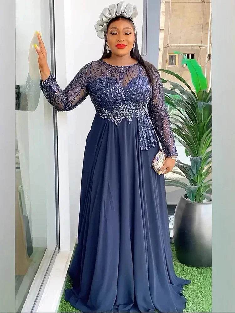 Sequin Chiffon Kaftan Gown - P12 Hub Europe