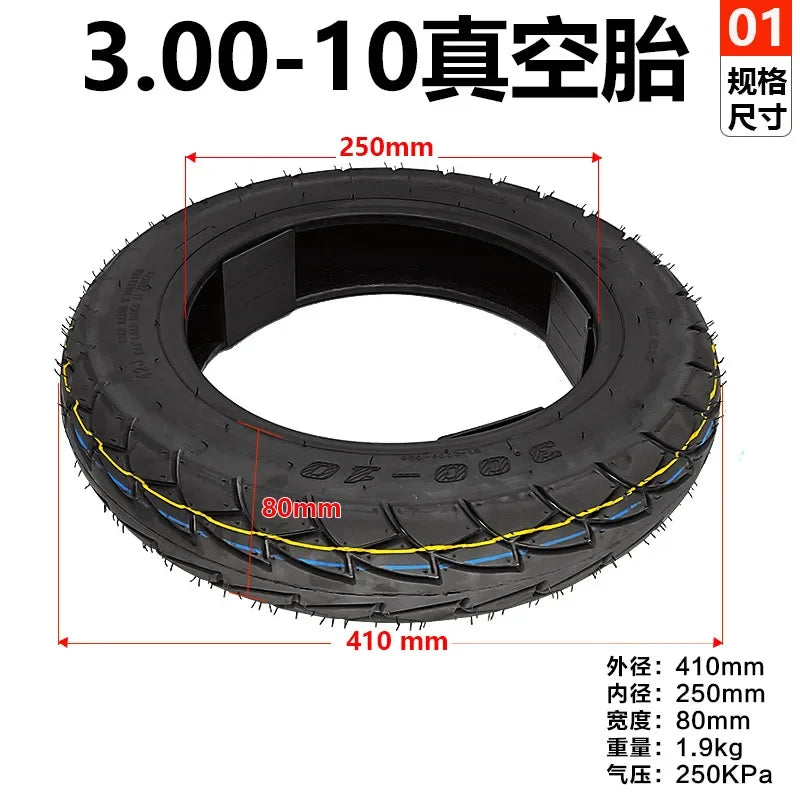 Motorcycle electric vehicle 3.00-10 vacuum tire 14x3.2 outer tire Dongyue pneumatic tire wear-resistant