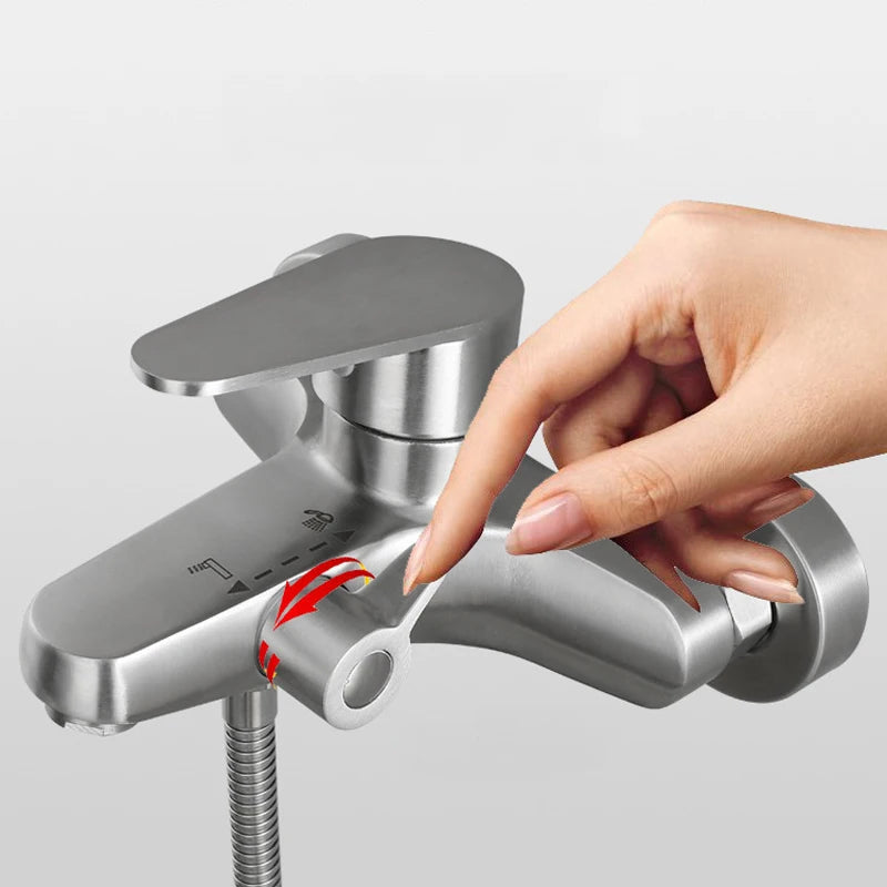 Bathroom Shower Faucet 304 Stainless Steel Mixer Tap Hot and Cold Bathroom Mixer Mixing Valve Bathtub Faucet Shower Faucets Set