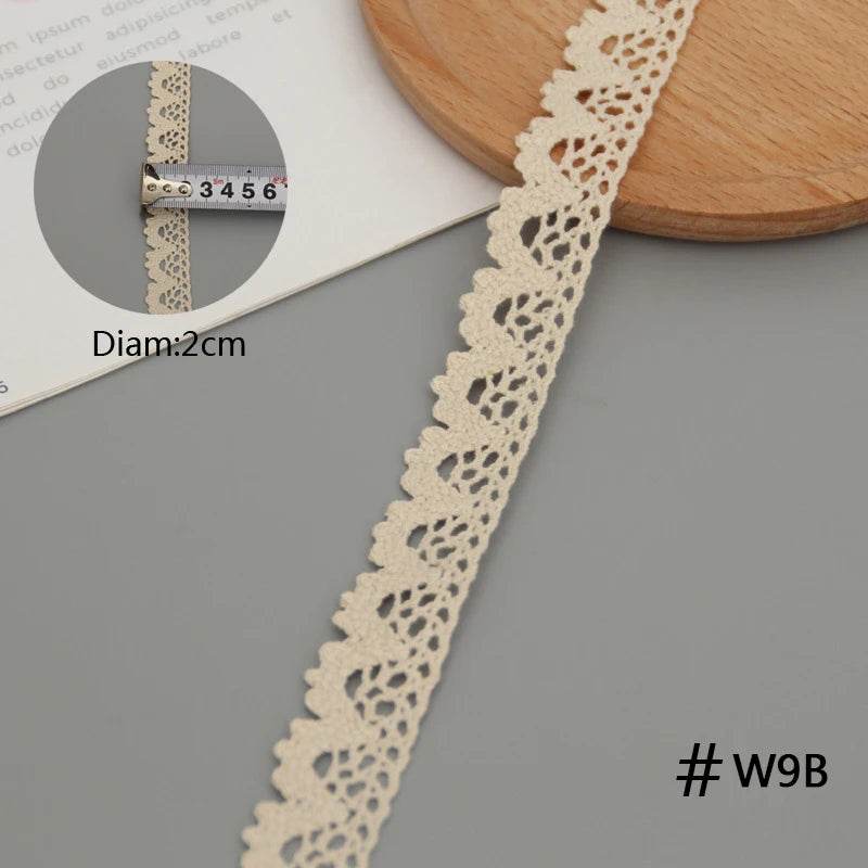 5 Meters Cotton Lace Trim Ribbon Beige Sewing Trim Lace Ribbon Crochet Lace Fabric DIY Wedding Party Craft Christmas Gift Decor - P12 Hub Europe