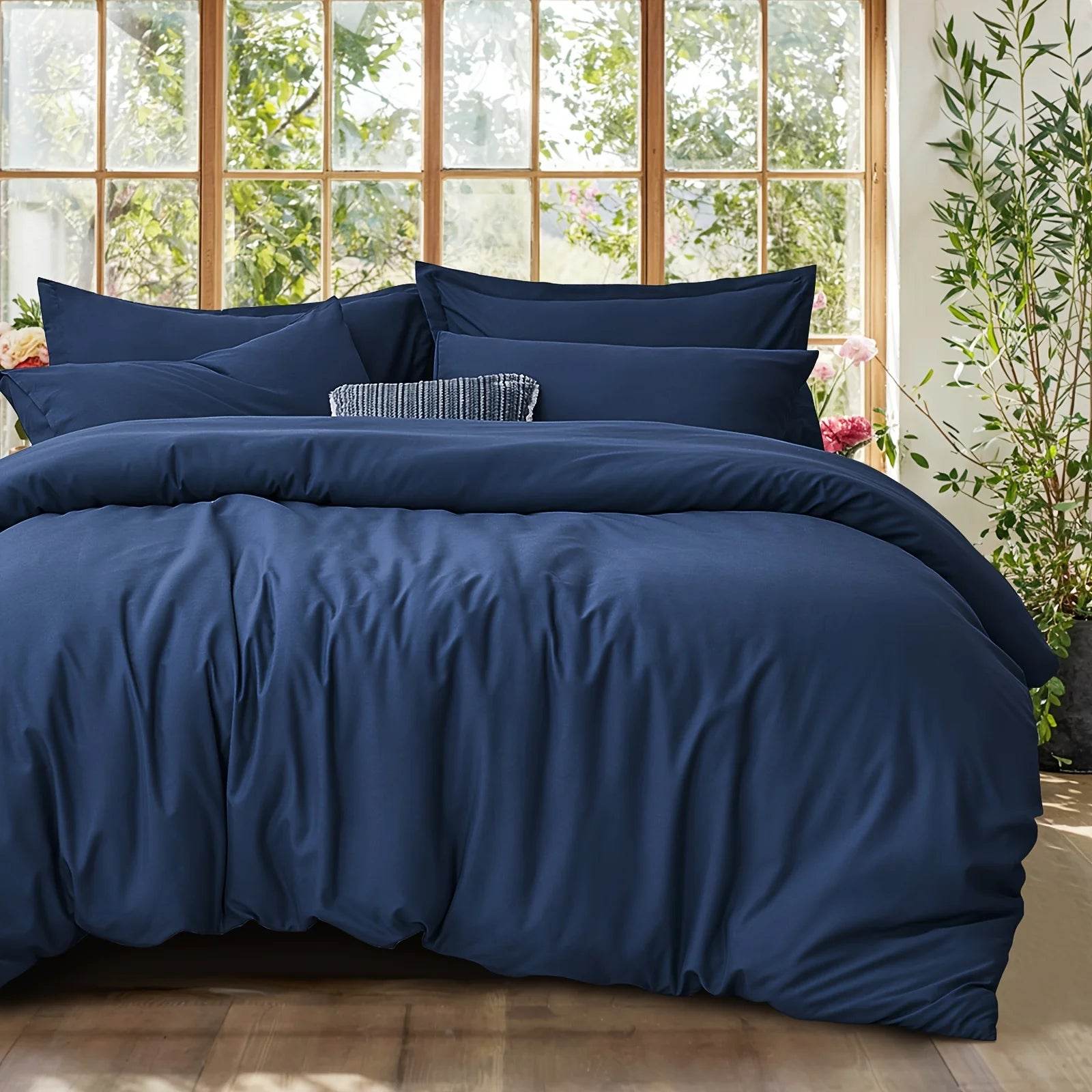 Summer Cooling Soft Cotton Duvet Cover Set for Bedroom And Guest Room - Includes 1 Duvet Cover And 1/2 Pillowcases - P12 Hub Europe