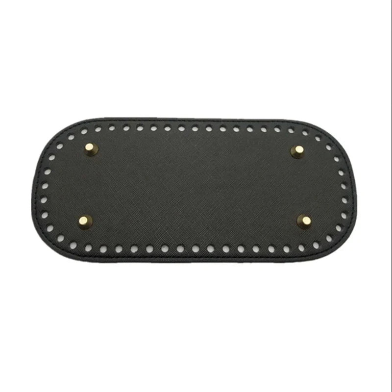 22x10cm Long Bottom for Knitted Bag PU leather Bag Base Handmade Bottom With Holes Diy Crochet Bag Bottom accessories