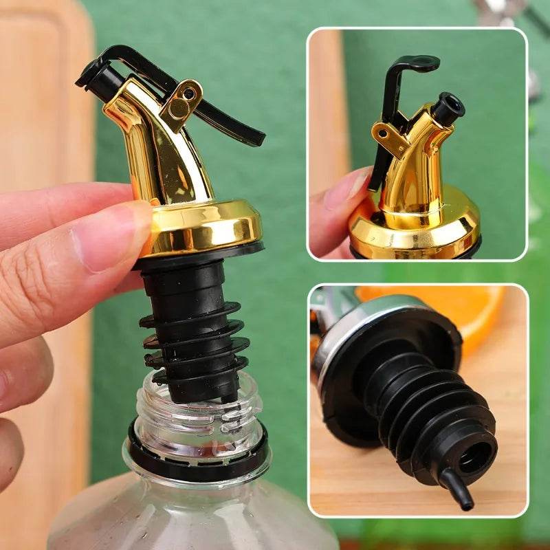 1/10x Oil Bottle Stopper Rubber Lock Plug Seal Leak-proof Food Grade Plastic Nozzle Sprayer Wine Vinegar Spouts Kitchen Tools - P12 Hub Europe