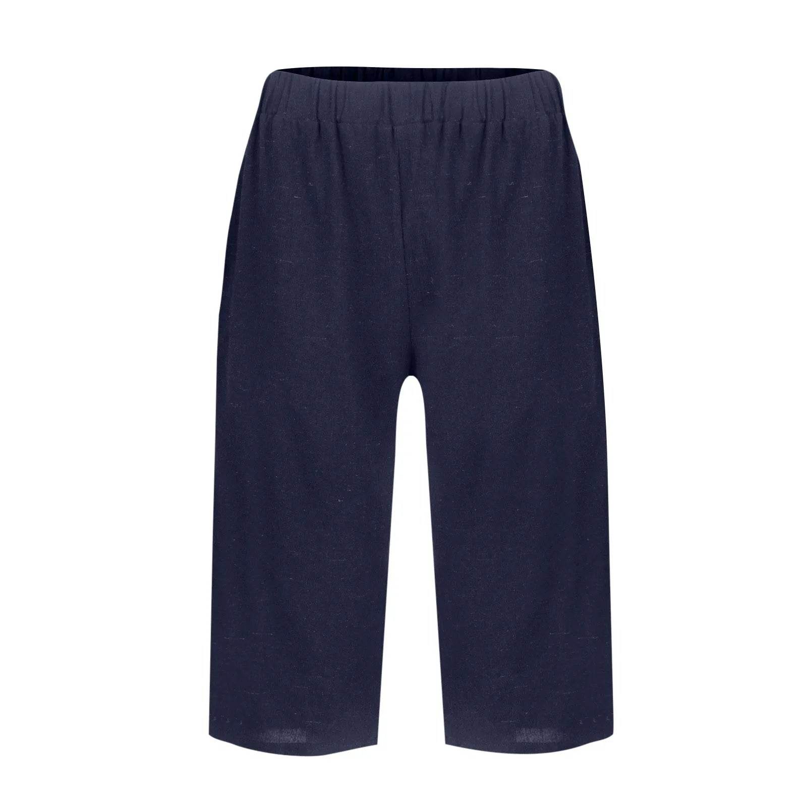 High Waist Solid Workout Capris - P12 Hub Europe