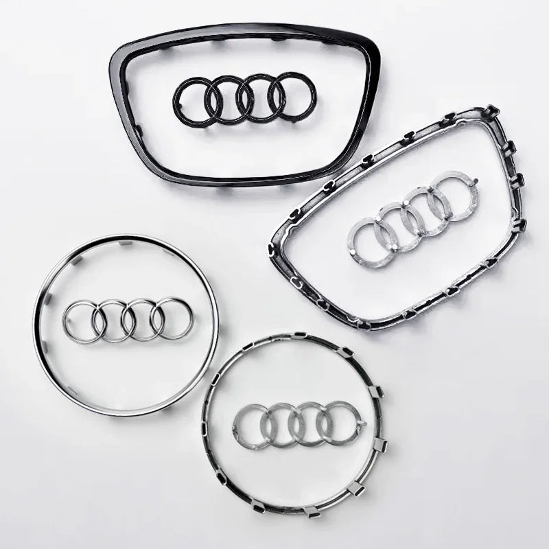 Car Steering Wheel Center Emblem Logo Sticker For AUDI Trim Frame Badge Decor Ring Cover Auto Accessories Q5 Q3 Q7 A3 A4 A6 S3
