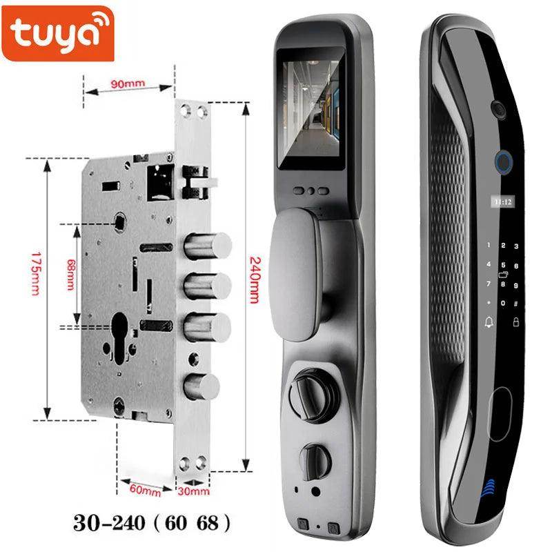 Door Lock with Camera App, Card, Code, 40-90cm - P12 Hub Europe