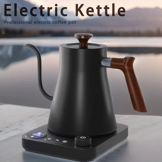 1200W Electric Hand Brewed Coffee Pot Home Electric Kettle Teapot 304 Stainless Steel Kettle Auto Power Off Kitchen Tool 900ml