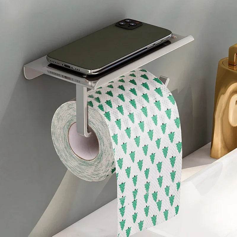 Aluminum Alloy Toilet Paper Holder WC roll Paper Holder perfume Shelf for Bathroom storage Accessories - P12 Hub Europe
