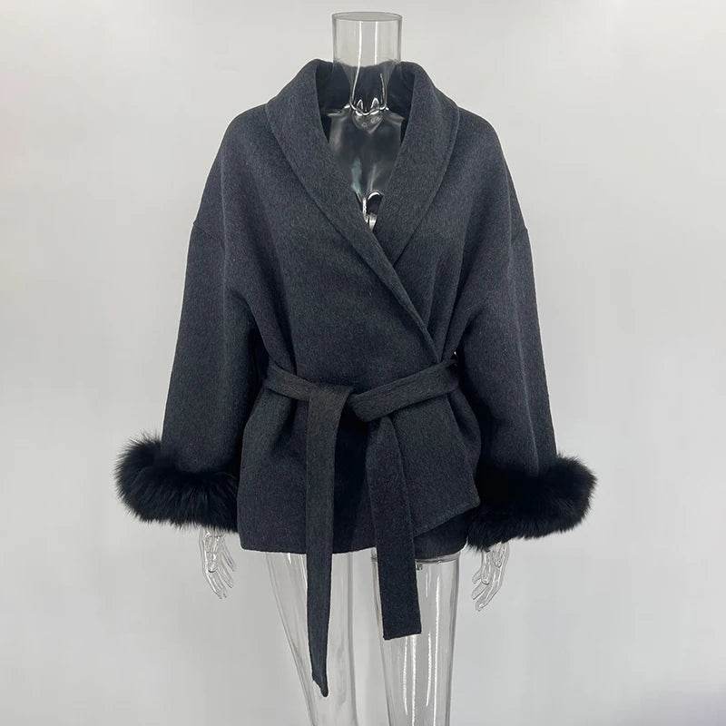 Fox Fur Wool Coat - P12 Hub Europe