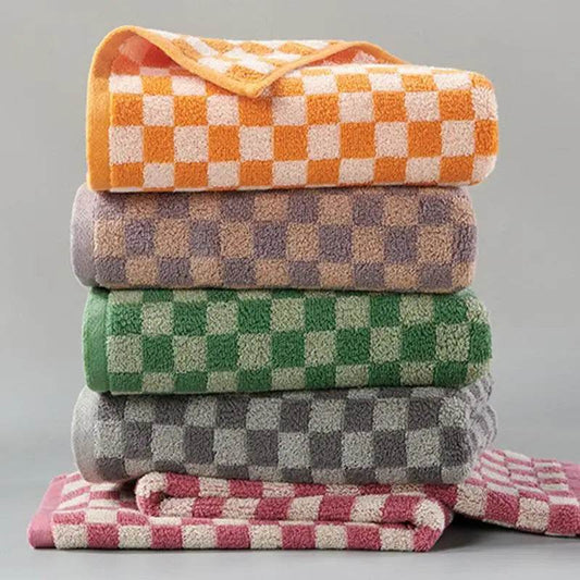 75x34cm Checkered Bath Towels cotton Bathing Robe Quick-Drying Shower Towel Absorbent Large Beach Towels High Quality Bathrobe - P12 Hub Europe