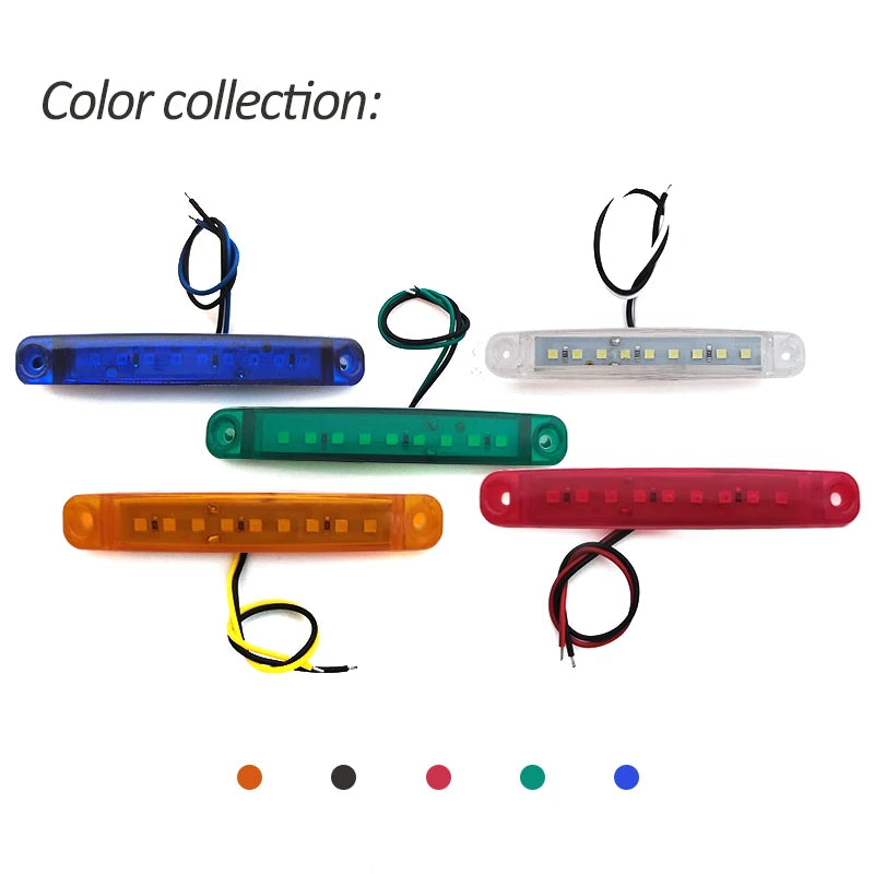 10PCS 9 SMD Light Oval Clearance Trailer 24V Truck Lorry Caravan Camion LED Side Marker Indicator Lamp 12V Luces Remolque