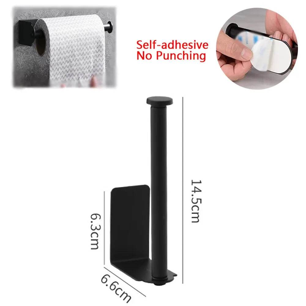 No Drilling Toilet Paper Holder Bathroom Roll Tissue Towel Dispenser Hanger Stainless Steel Napkin Storage Kitchen Accessories - P12 Hub Europe