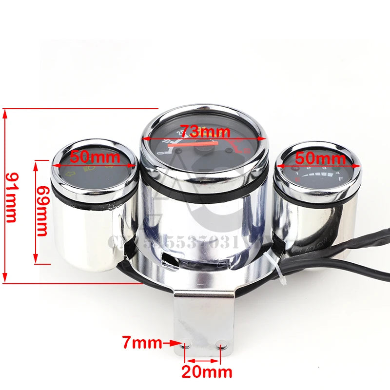 Motorcycle Instrument Digital Tachometer Speedometer Odometer Meter Motorbike Voltmeter Fuel Gauge Kit Fits For Universal