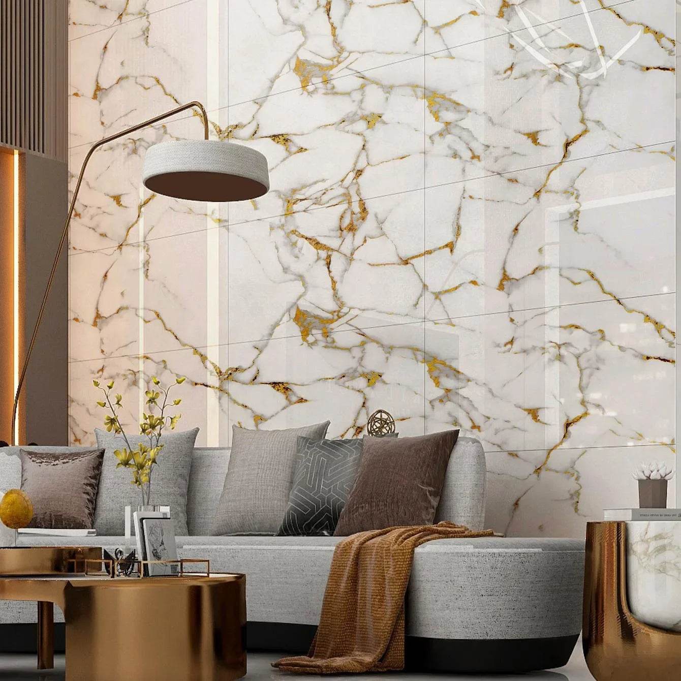 Aluminum Foil Bottom Imitation Tile Wall Stickers Kitchen Bathroom Decor Damp Proof Marble Pattern Foam Self-adhesive Wallpaper - P12 Hub Europe