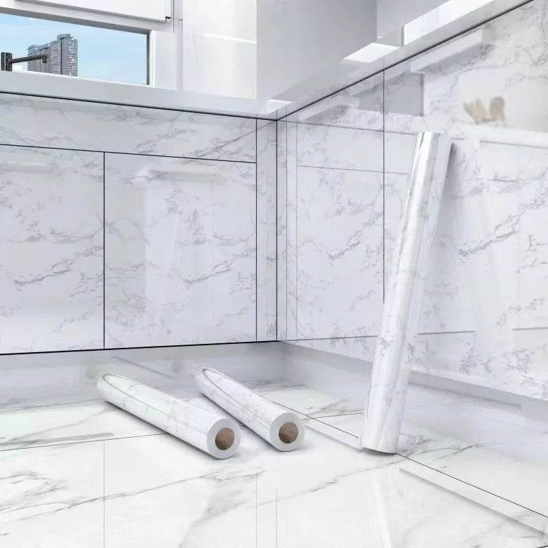 10M Marble Kitchen Oil-Proof Film Waterproof Self-adhesive Wall Tile Sticker Moisture-Proof Countertop Cabinet Cover Wallpaper - P12 Hub Europe