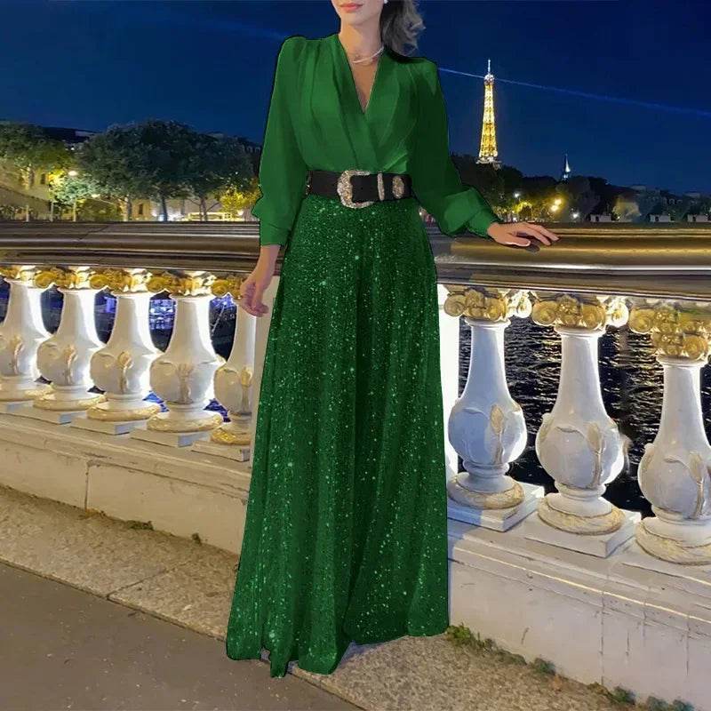 Sequin Splice Maxi Dress - P12 Hub Europe