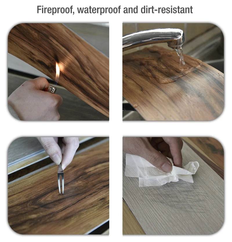 3D Self-Adhesive thick Wood Grain Floor sticker Wallpaper Modern Wall Sticker Waterproof Living Room Toilet Kitchen Home Decor - P12 Hub Europe