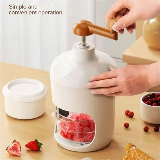 500ML Hand operated Shaved ice Machine commercial ice crushers stainless Steel handheld Hail Machine Ice Machine for Kitchen