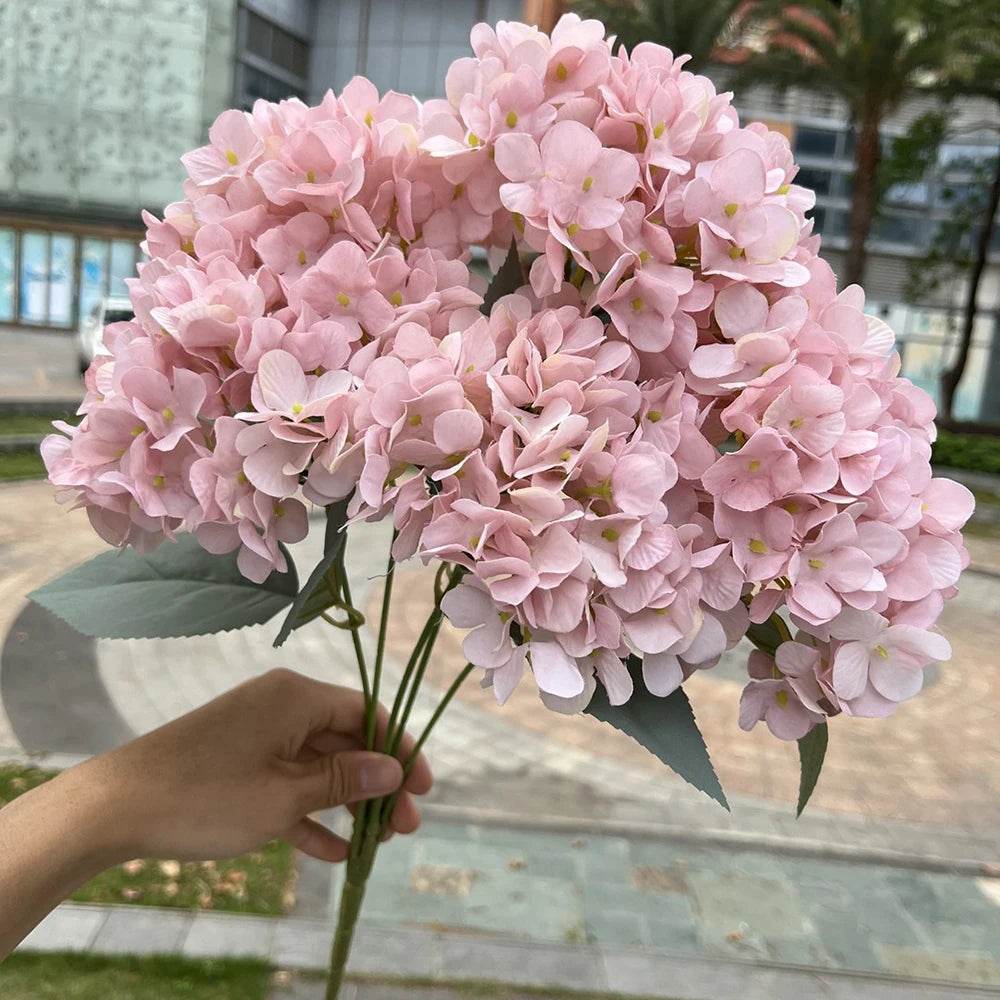 Large Artificial Hydrangea Macrophylla Really Touch Big Head DIY Bridal Bouquet Home Garden Wedding Party Decoration Accessories - P12 Hub Europe