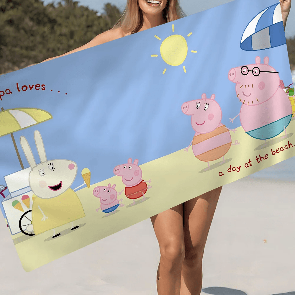 Cartoon P-Peppa Pig Microfiber Beach Towel Absorbent Quick Dry Soft Yoga Swimming Resort Mountain Climbing Towel - P12 Hub Europe
