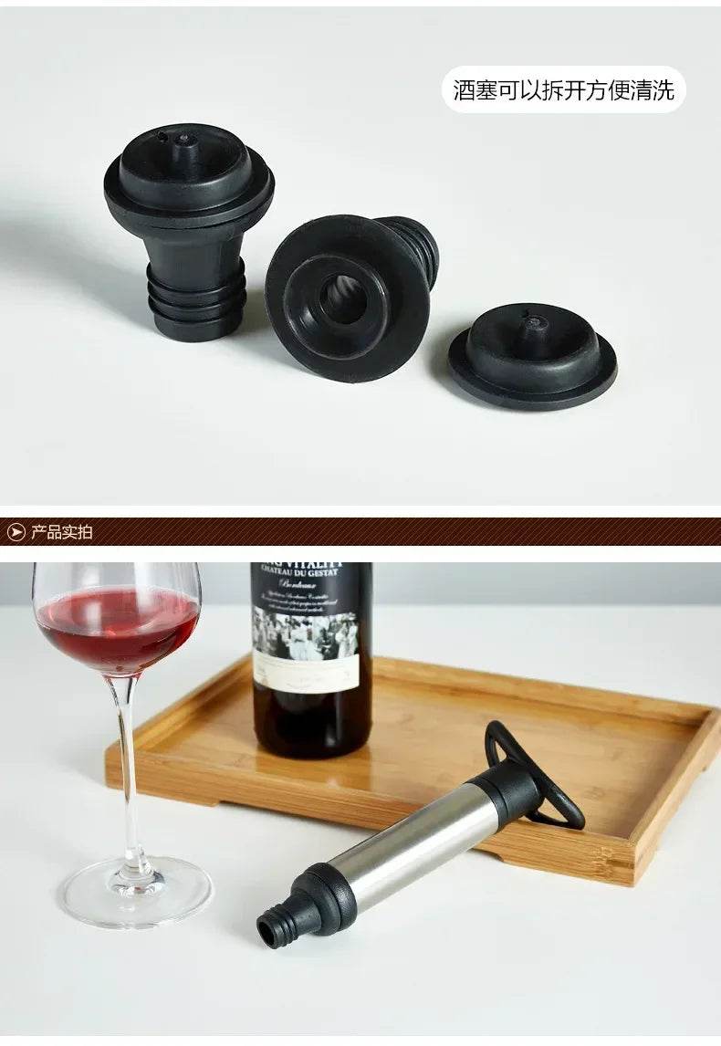 Bar Household Stainless Steel Red Wine Stopper Vacuum Pump Red Wine Vacuum Pump Champagne Stopper - P12 Hub Europe