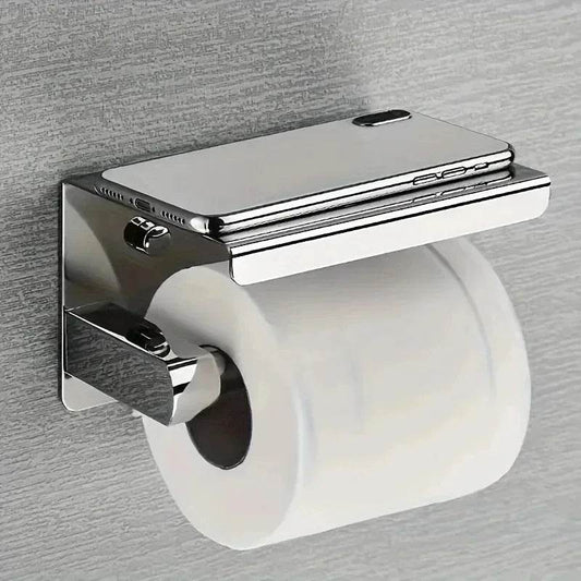 Stainless Steel Bathroom Paper Holder Toilet Roll Holder No Drilling Wall Mount WC Paper Phone Holders Home Paper Towel Holder - P12 Hub Europe