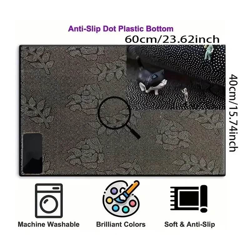 VIKAMA Upgraded Material Black Cartoon Cat Moving Thickened Doormat Living Room Bedroom Kitchen Bathroom Carpet Home Decor - P12 Hub Europe