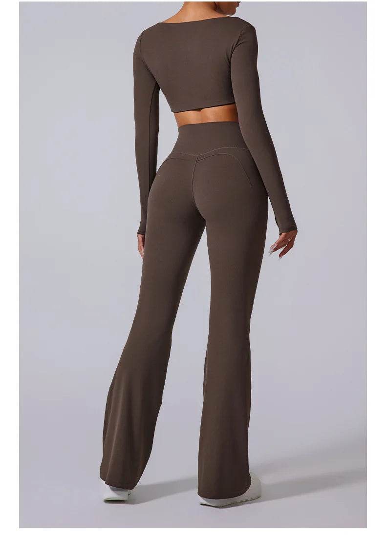 Women's High-Waist Flare Leggings - P12 Hub Europe