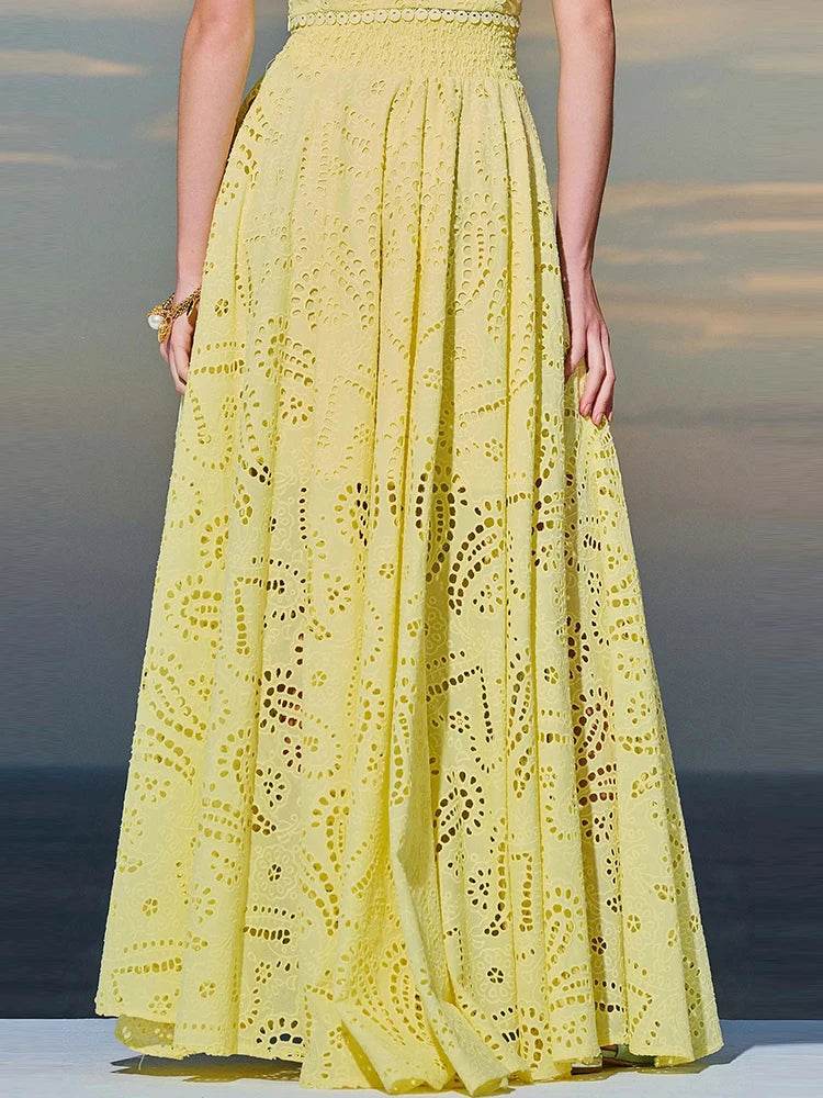 Embroidery Hollow Skirt Set - P12 Hub Europe