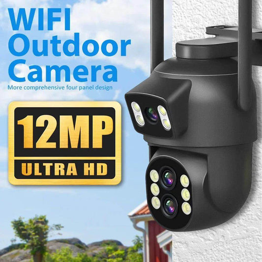 Camera Dual Lens PTZ WiFi 6/12MP, 10x Zoom, AI, Night - P12 Hub Europe