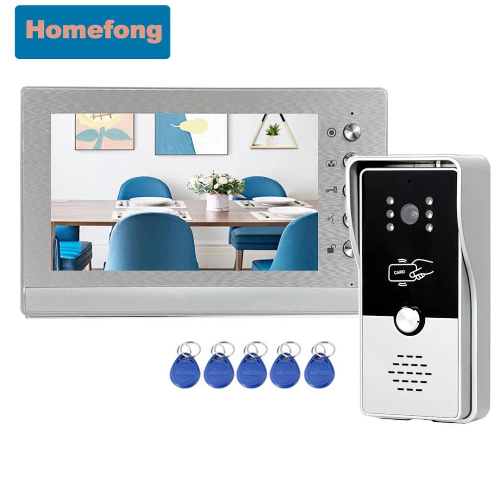 Video Intercom7" RFID Unlock, 700TVL, Dual-Way, Waterproof