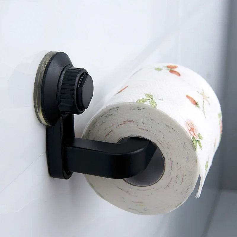 Suction Cup Toilet Paper Holder Wall Mount No Punching High Quality ABS Tissue Towel Roll Dispenser Bathroom Kitchen Accessories - P12 Hub Europe